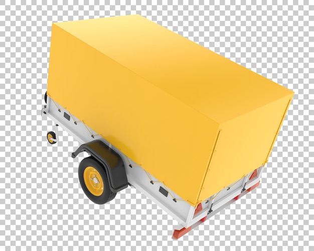 Trailer on transparent background 3d rendering illustration