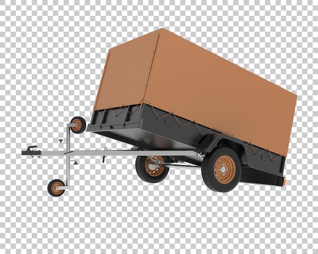 Trailer on transparent background 3d rendering illustration