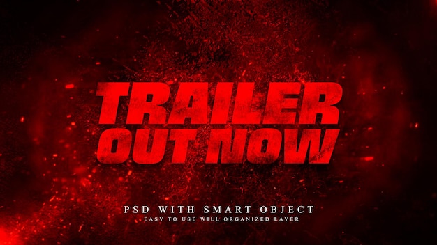 PSD trailer out now cinematic title text effect