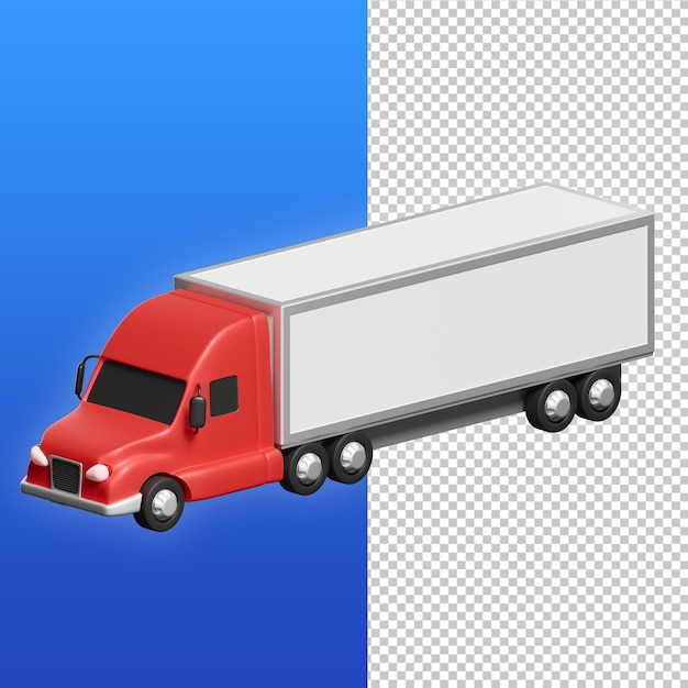 PSD illustrazione 3d del camion rimorchio