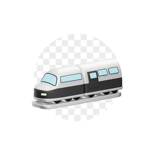 PSD train 3d icon