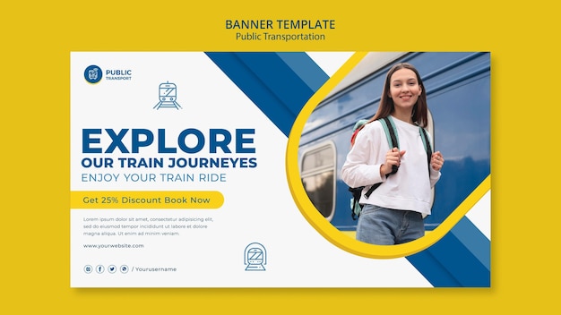 Train journey banner template