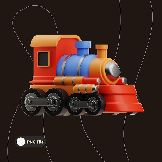 Train playground object illustration 3d