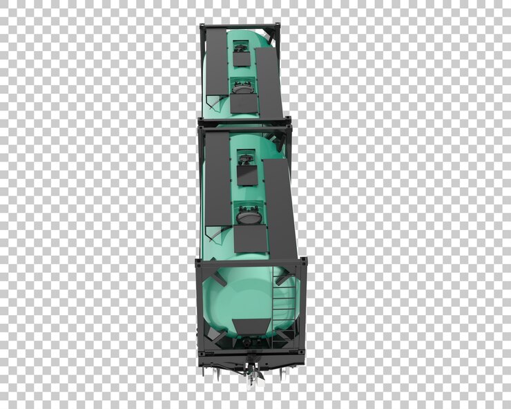 PSD train tanker isolated on transparent background 3d rendering illustration