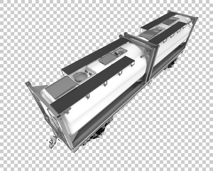 PSD train tanker isolated on transparent background 3d rendering illustration