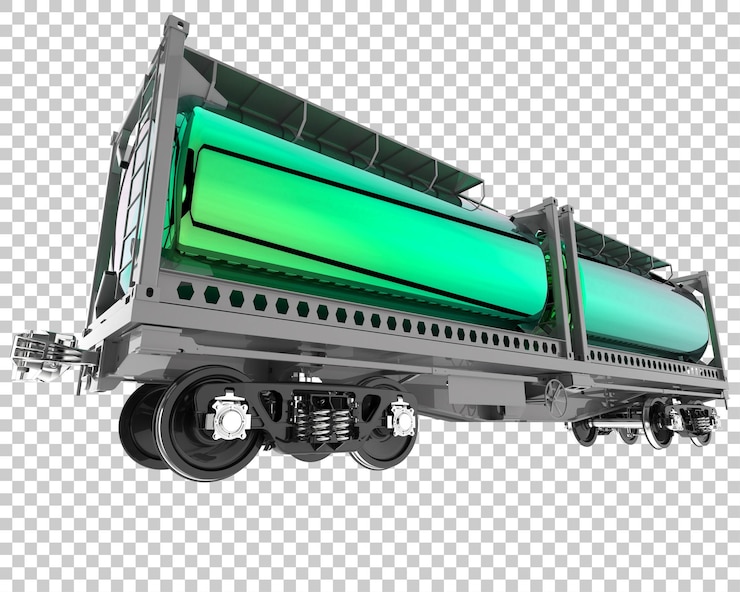 PSD train tanker isolated on transparent background 3d rendering illustration