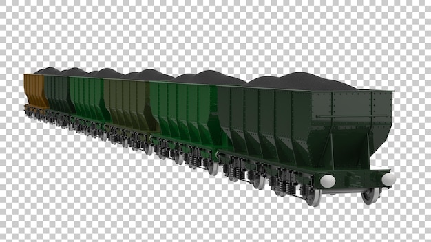 Train wagon isolated on transparent background 3d rendering illustration