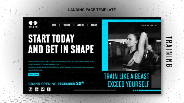 training landing page template