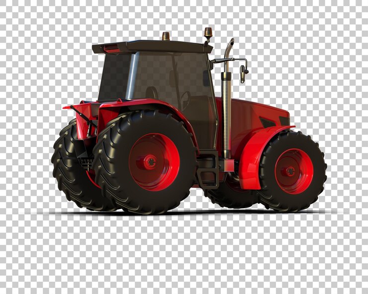 PSD traktor izolowany na tle ilustracja renderingu 3d