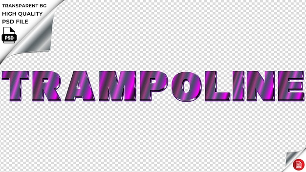 PSD trampoline typography purple light text metalic psd transparent