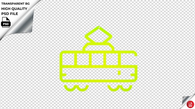 PSD tramway vector icon psd verde fluorescente trasparente