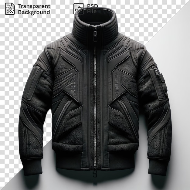 Прозрачный фон куртки ремесло на выставке с гладким черным застежкой