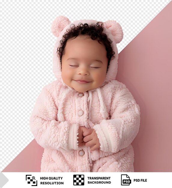 PSD tranquil adorable newborn waiting for an injection png psd