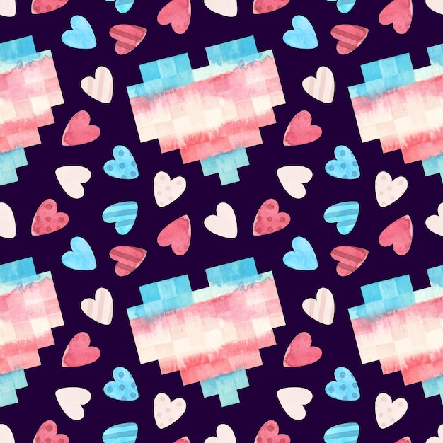 PSD trans pride psd seamless pattern with hearts lgbt clip art transexual pride