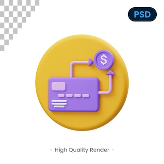 Transazione 3d render illustrazione psd premium