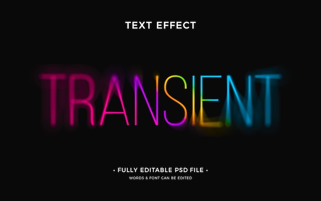 PSD transient text effect