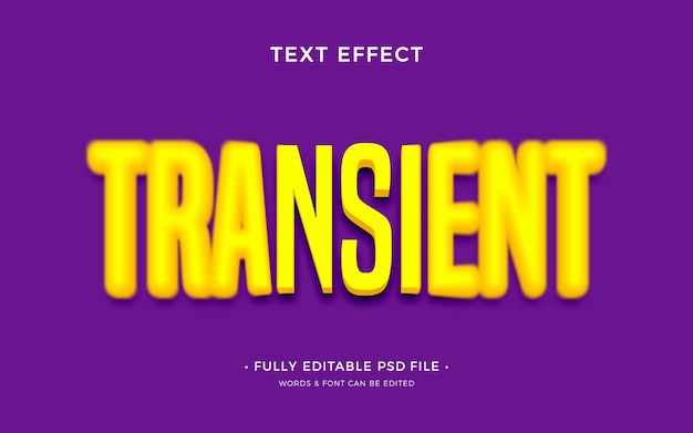 Transient text effect