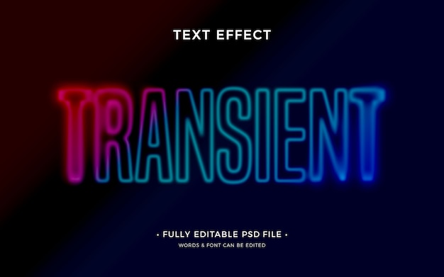 PSD transient text effect