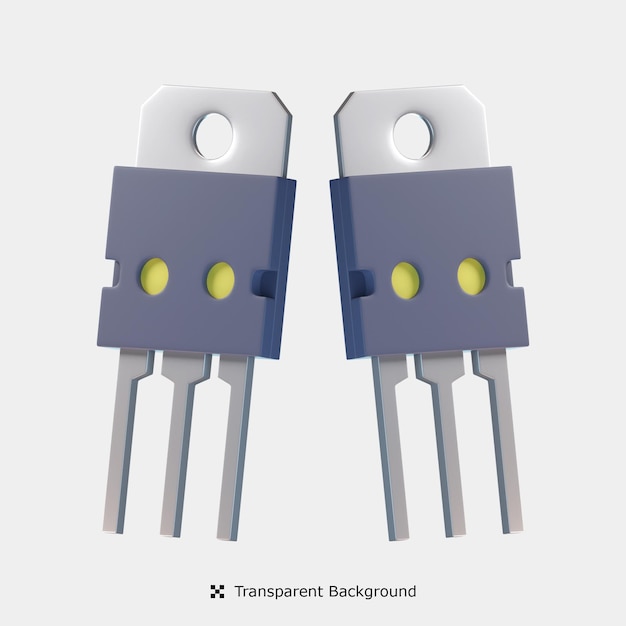 PSD transistor 3d icon illustration