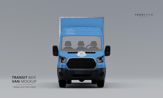 Transit box van mockup dalla vista frontale