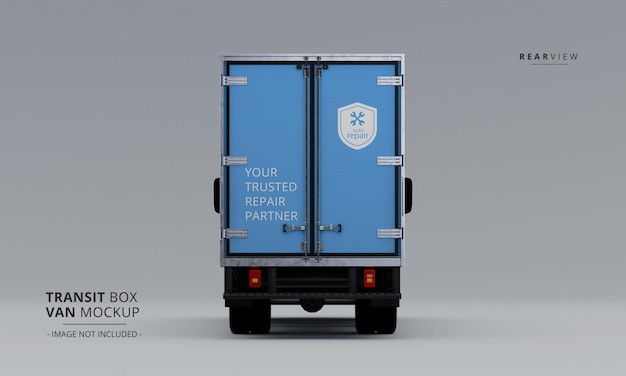 후면에서 본 Transit Box Van Mockup