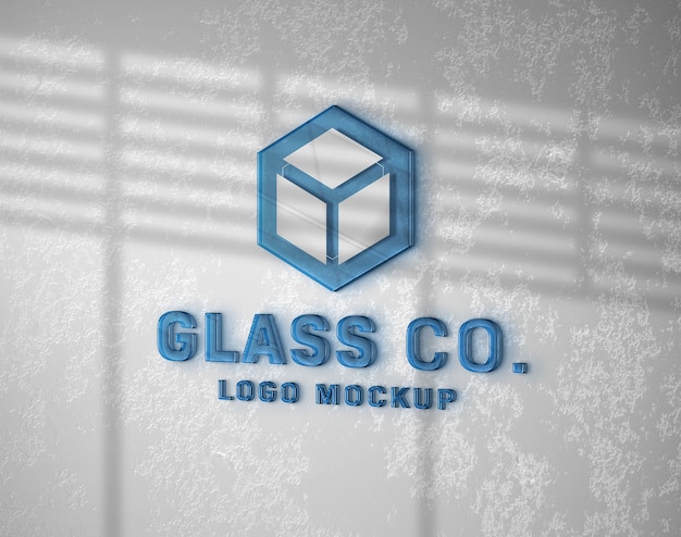 PSD translucent 3d logo mock-up