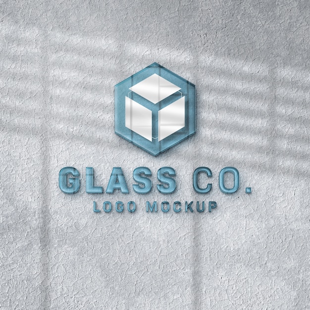 PSD translucent 3d logo mock-up