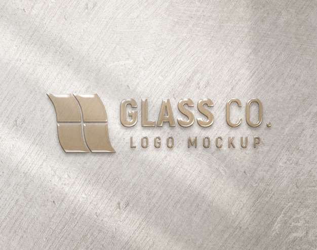 PSD translucent 3d logo mock-up