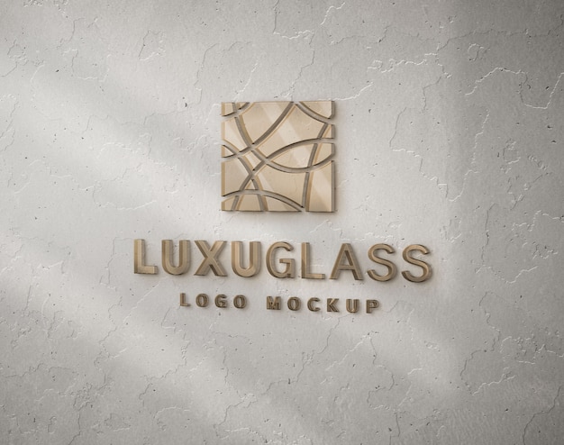 PSD translucent 3d logo mock-up