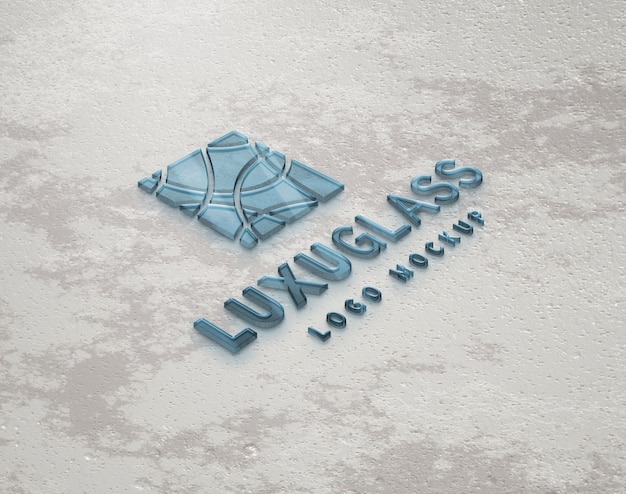 PSD translucent 3d logo mock-up