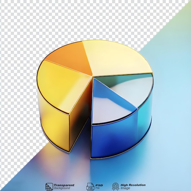 Translucent Multicolored Pie Chart Segment 3d isolated on transparent background