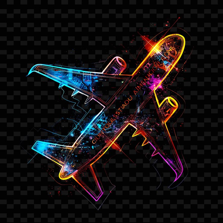 PSD translucent watercolor shimmering plane ticket icon with ske outline y2k shape trending decorative