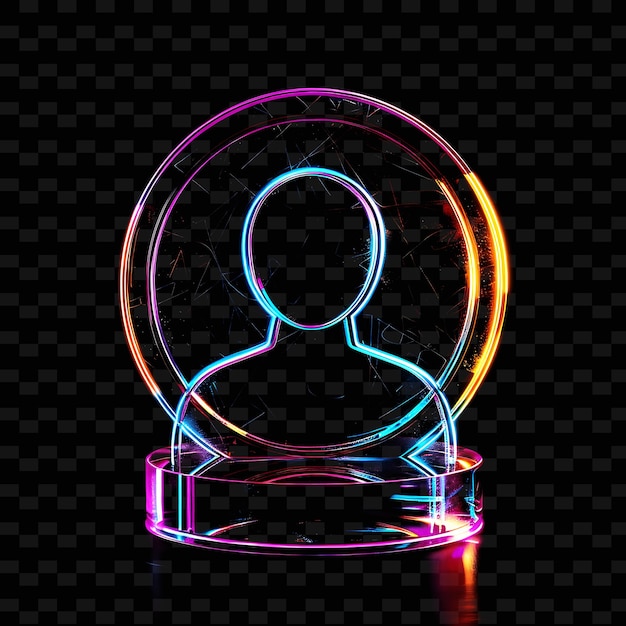 PSD translucid frosted glowing acrylic user profile icon met l outline y2k shape trending decorative