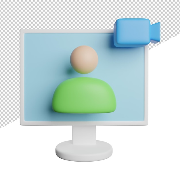 Transmisja strumieniowa wideo na żywo z przodu ilustracja renderowania 3d na przezroczystym tle