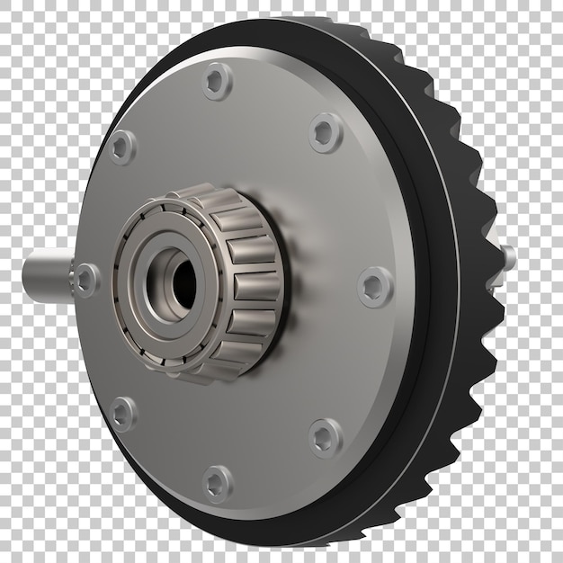 PSD transmissie tandwielen op transparante achtergrond 3d rendering illustratie