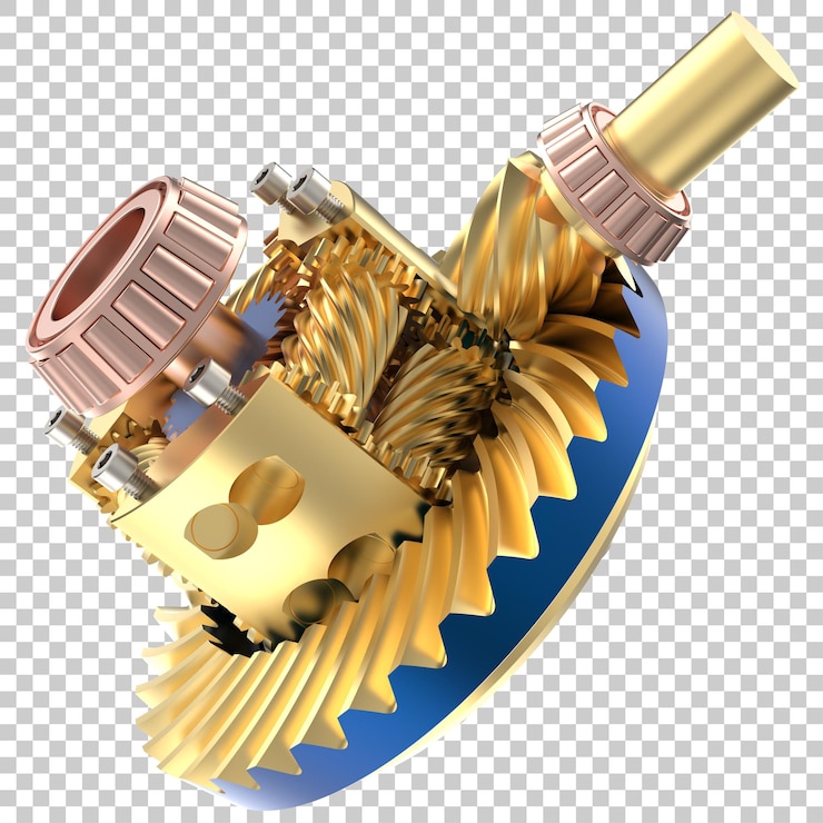 PSD transmission cog wheels on transparent background 3d rendering illustration