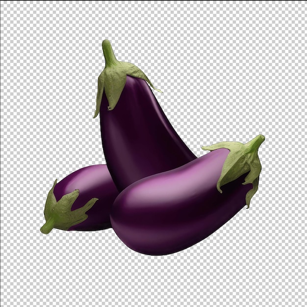 PSD transparant auberginebeeld met levendige kleuren