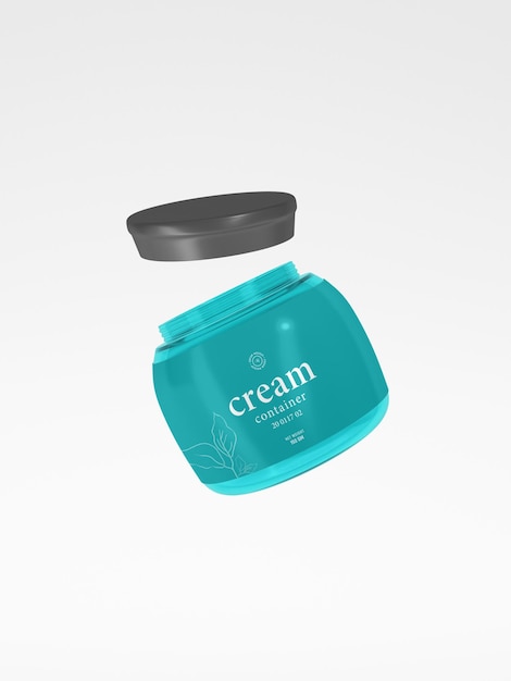 Transparant glanzend glas cosmetische crème container branding mockup