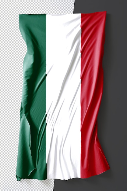 PSD transparant italië vlag realistisch mockup