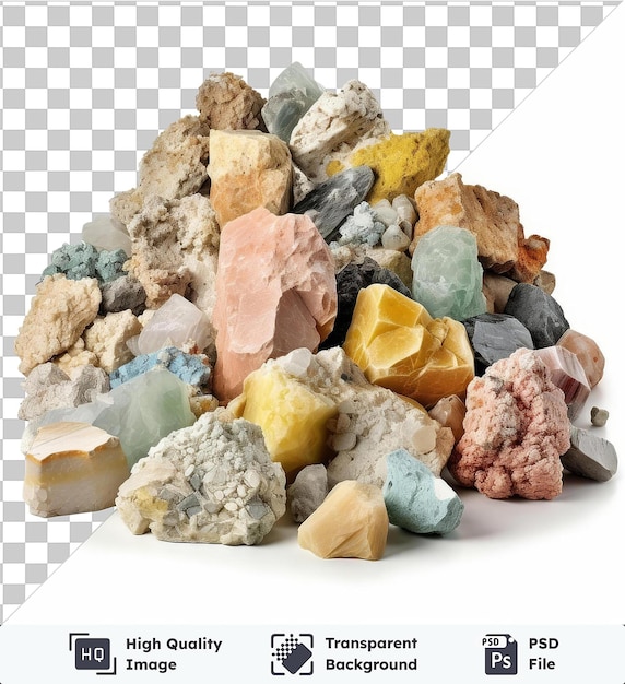 PSD transparant object realistische fotografische rotsmonsters van geologen