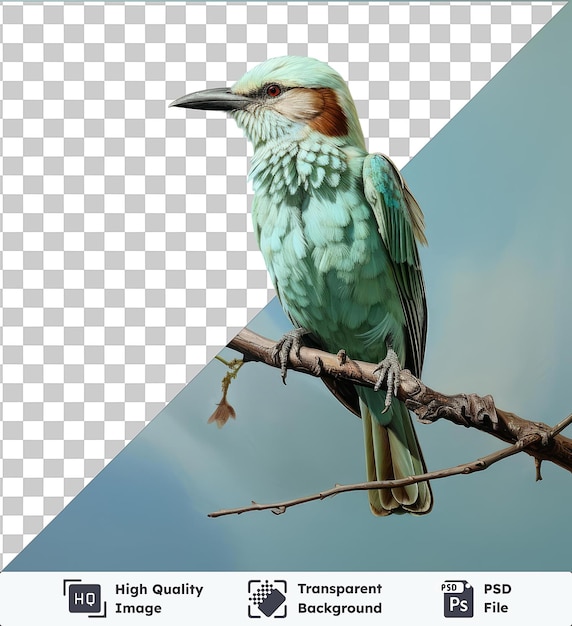 PSD transparant object realistische fotografische vogelobservatie van een ornitholoog