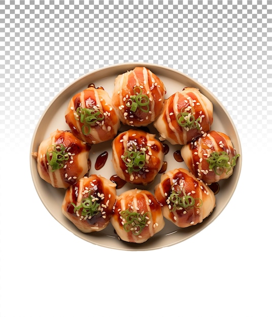 PSD transparant takoyaki-detail dat de textuur en details van de japanse verrassing benadrukt