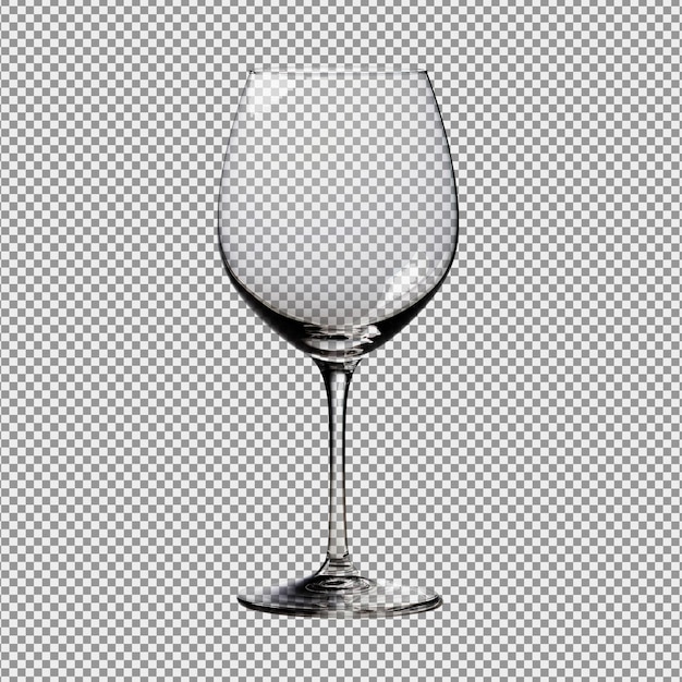 PSD transparant wijnglas geïsoleerd op witte witte achtergrond