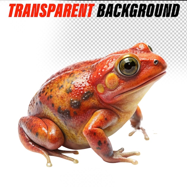 PSD transparante achtergrond isoleert gigantische oranje vliegende kikker