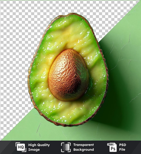 PSD transparante achtergrond met een geïsoleerd mock-up van de avocado-verpakking in het bovenste beeld