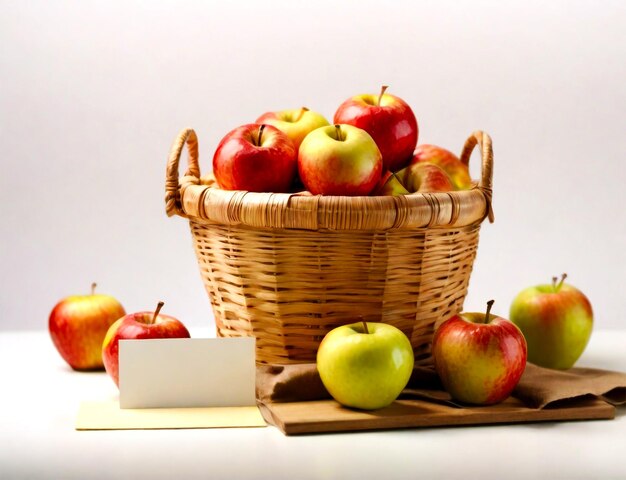 Transparante achtergrond met een mandje met appels