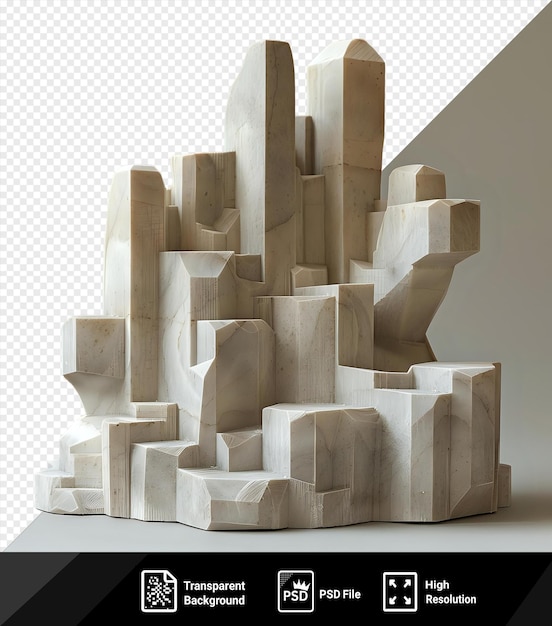 Transparante achtergrond met geïsoleerd 3d-model van het tsingy de bemaraha-sculptuur