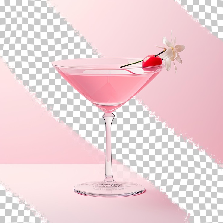 PSD transparante achtergrond met kosmopolitische cocktail