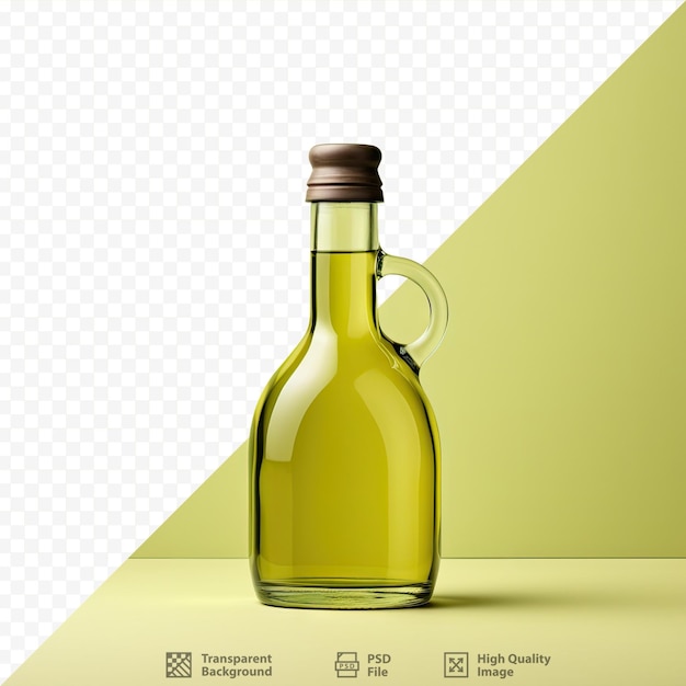 PSD transparante achtergrond met olijfoliefles