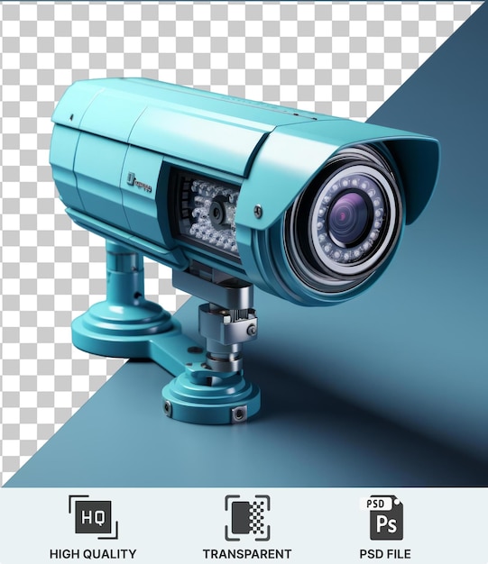PSD transparante achtergrond psd een blauwe camera op een blauwe basis